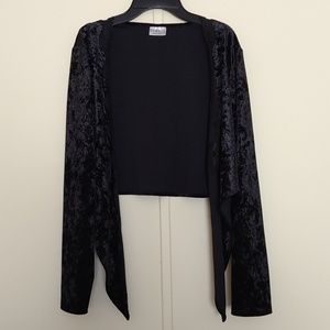 George Black Velvet Tie Crop Top